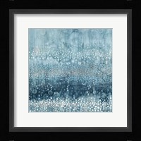 Rain Abstract III Blue Silver Fine Art Print