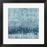 Rain Abstract III Blue Silver Fine Art Print