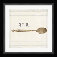 Floursack Kitchen Sign III Neutral Sq Framed Print