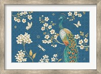 Ornate Peacock II Blue Fine Art Print