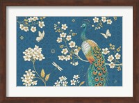 Ornate Peacock II Blue Fine Art Print