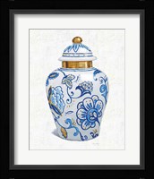 Flora Chinoiserie II Textured Framed Print