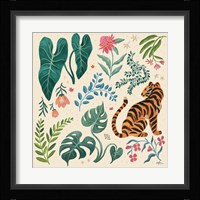 Jungle Love V Cream Framed Print