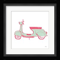 Road Trip Vespa Pink Green Fine Art Print