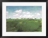 Distant Hillside Sheep by Day Fine Art Print