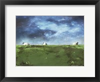 Distant Hillside Sheep by Night Fine Art Print