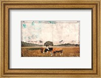 Vintage Grazing Cattle Fine Art Print