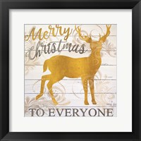 Merry Christmas Deer Framed Print