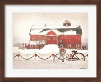 Christmas Barn and Bike Fine Art Print