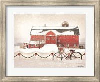 Christmas Barn and Bike Fine Art Print