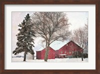 Snowy Barn Fine Art Print