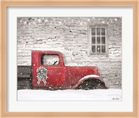 Christmas Truck with Plaid Bow Fine Art Print