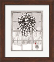 Christmas Birdhouse with Bow Fine Art Print