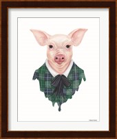 Pig in Plaid Fine Art Print