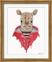 Rhino in a Raincoat Fine Art Print