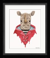 Rhino in a Raincoat Fine Art Print