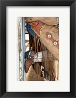 Cowgirl Standing In Doorway Of Old Log Cabin Fine Art Print