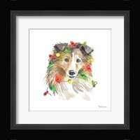 Holiday Paws IX on White Fine Art Print