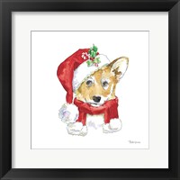 Holiday Paws VIII on White Framed Print