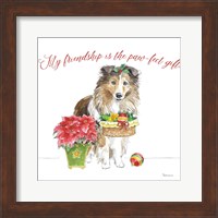 Holiday Paws III on White Fine Art Print