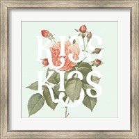Botanical Pink Rose I Kiss Fine Art Print