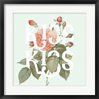 Botanical Pink Rose I Kiss Framed Print