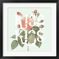 Botanical Pink Rose I Kiss Framed Print