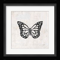 Butterfly Stamp BW Framed Print