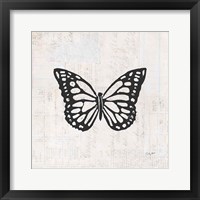 Butterfly Stamp BW Framed Print