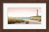 Lighthouse by the Sea Blush Fine Art Print