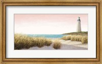 Lighthouse by the Sea Blush Fine Art Print