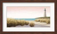 Lighthouse by the Sea Blush Fine Art Print