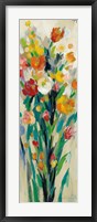 Tall Bright Flowers Cream II Framed Print