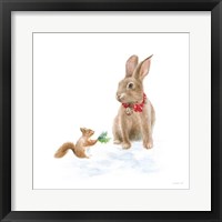 Woodland Celebration IV on White Framed Print