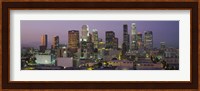 Skyscrapers Lit Up At Dusk, City Of Los Angeles, California Fine Art Print
