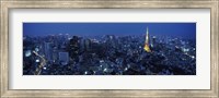 Tower Lit Up At Dusk In A City, Tokyo Tower, Japan Fine Art Print