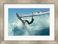 Windsurfer Jumping Over Wave Fine Art Print