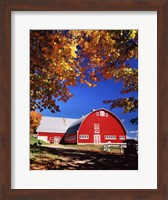 Big Red Barn Autumn Farm Scenic Fine Art Print