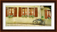 Bicycle Outside A House, Bavaria, Germany Fine Art Print