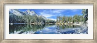 Snow Covered Mountain And Trees Reflected In Lake, Grand Tetons, Wyoming Fine Art Print