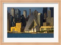 New York City And Hudson River With Manhattan Skyline And Sailboat Fine Art Print