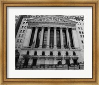 New York Stock Exchange Exerior With US Flags Fine Art Print