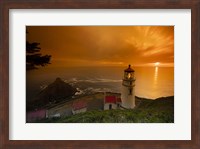 Cape Meares Lighthouse At Golden Hour, Tillamook County, Oregon Fine Art Print