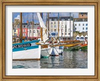 Tall Ships In Rosmeur Harbour In Douarnenez City, Brittany, France Fine Art Print