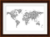 Hanzi Kangi World Map Fine Art Print
