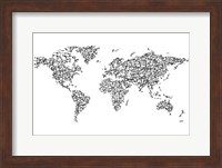 Hanzi Kangi World Map Fine Art Print