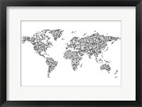 Hanzi Kangi World Map Fine Art Print