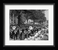 Fourth Of July Main Street Parade With Marching Band Fine Art Print