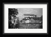 Steamboats Rounding A Bend On Mississippi River Parting Salute Currier & Ives Lithograph 1866 Fine Art Print
