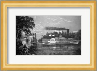 Steamboats Rounding A Bend On Mississippi River Parting Salute Currier & Ives Lithograph 1866 Fine Art Print